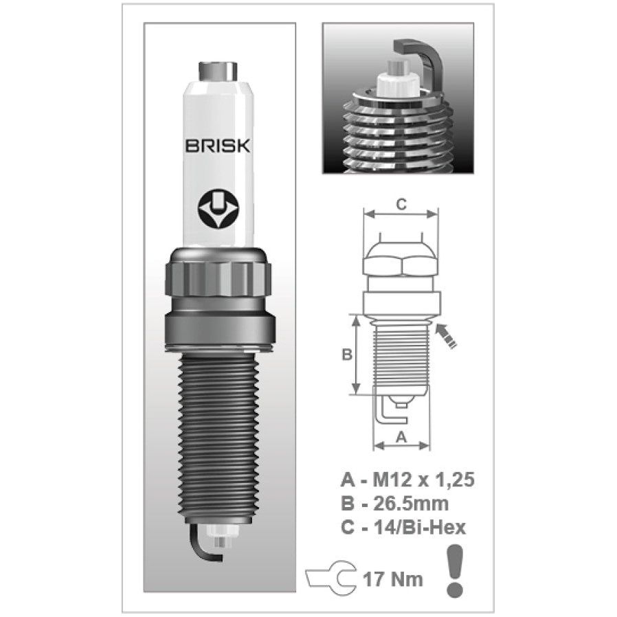 BRISK SPARK PLUGS 2MOER10YS SILVER